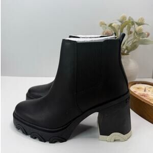 Sorel Brex Heel Chelsea Waterproof Boot Black/Cream Women 10.5 Tried On